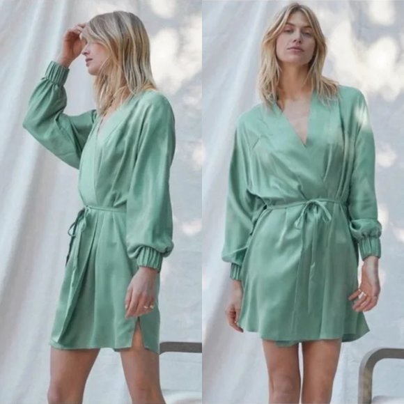 Lunya Green Silk Robe - Picture 1 of 10